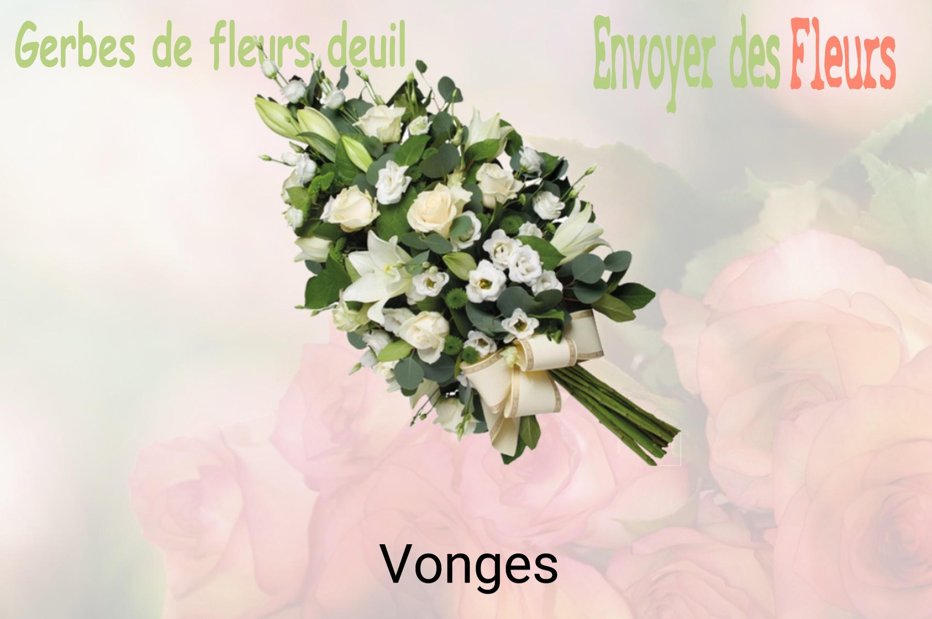 Gerbe de fleurs de deuil livrée à Vonges